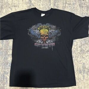 Boogie Bottoms Rally By The River Locust Fork AL T-shirt Skulls Wings Motorcycle